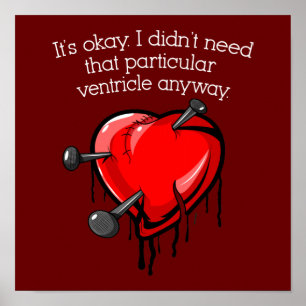 Anti-Valentijn gebroken hart Poster