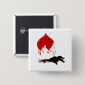Anti-Valentijn Geen Cupido meer Vierkante Button 5,1 Cm (Voorkant /achterkant)