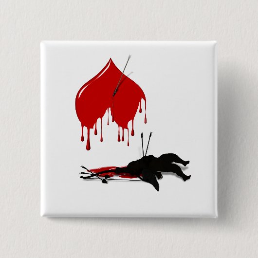 Anti-Valentijn Geen Cupido meer Vierkante Button 5,1 Cm (Voorkant)