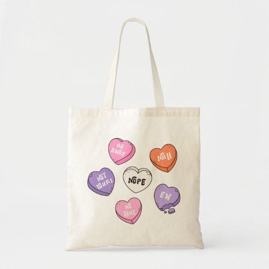Anti-Valentijn hart Snoep Tote Bag (Voorkant)