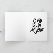 Anti-Valentijn - SHHHH Cupid in Sight Feestdagen Kaart (Binnen)