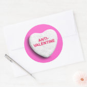 ANTI-VALENTIJN SNOEP HART RONDE STICKER (Envelop)