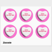 ANTI-VALENTIJN SNOEP HART RONDE STICKER (Vel)