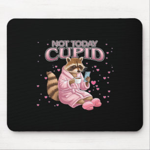 Anti-valentijn wasbeer Niet vandaag Cupido Concept Muismat