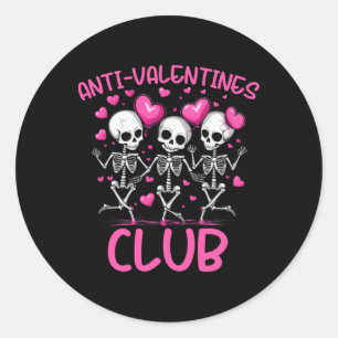 Anti-valentijnen Club Funny Skeletons Dansen Ronde Sticker