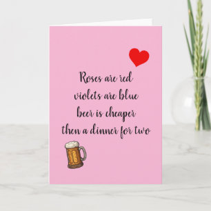 Anti Valentijnsdag Bier Grappig Kaart