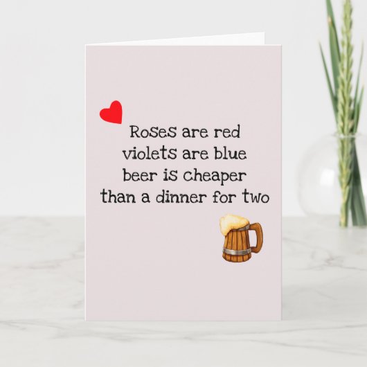 Anti Valentijnsdag Bier Grappig Kaart (Voorkant)