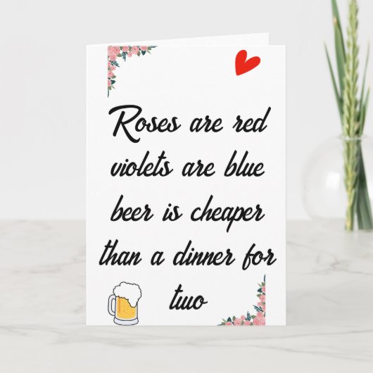 Anti Valentijnsdag Bier Grappige Kaart (Voorkant)