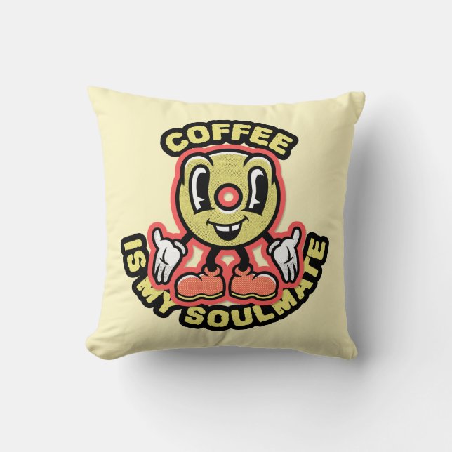 ANTI-VALENTIJNSDAG COFFEE SOULMATE PILLOW KUSSEN (Voorkant)