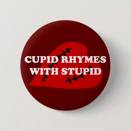 Anti-Valentijnsdag: Cupid ritmes met stomme Ronde Button 5,7 Cm (Voorkant)