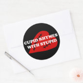 Anti-Valentijnsdag: Cupid-ritmes met stomme Ronde Sticker (Envelop)