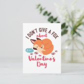Anti Valentijnsdag Fox Grappige Single Briefkaart (Staand voorkant)