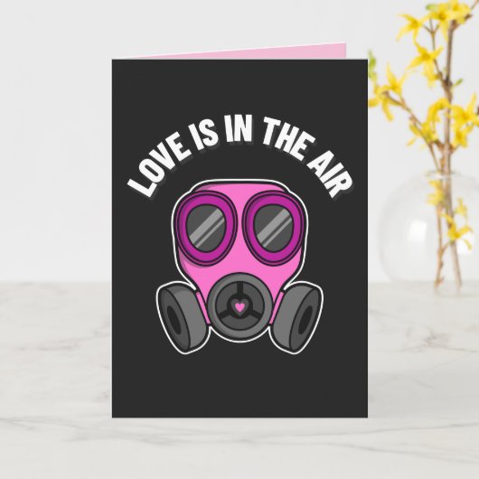 ANTI-VALENTIJNSDAG FUNNY GASMASK KAART (Gele Bloem)