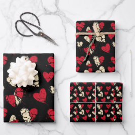 Anti-Valentijnsdag gebroken harten Patroon 1 Inpakpapier Vel