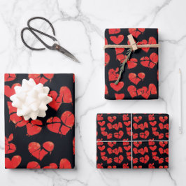 Anti-Valentijnsdag Gebroken harten Patroon 6 Inpakpapier Vel