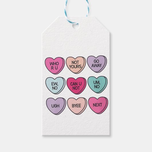 Anti Valentijnsdag Grappig Single Bewustzijn  Cadeaulabel (Voorkant)
