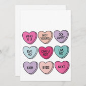 Anti Valentijnsdag Grappig Single Bewustzijn  Feestdagenkaart (Voorkant / Achterkant)