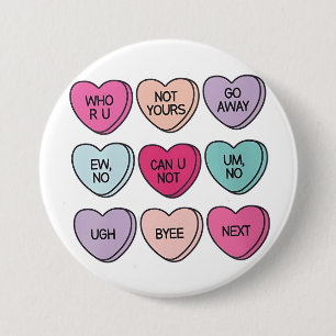 Anti Valentijnsdag Grappig Single Bewustzijn Ronde Button 7,6 Cm