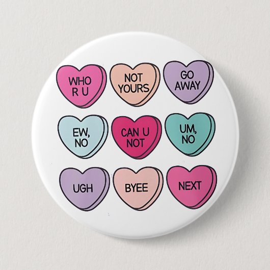 Anti Valentijnsdag Grappig Single Bewustzijn Ronde Button 7,6 Cm (Voorkant)