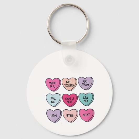 Anti Valentijnsdag Grappig Single Bewustzijn Sleutelhanger (Voorkant)