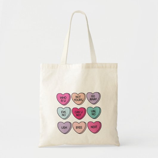 Anti Valentijnsdag Grappig Single Bewustzijn Tote Bag (Voorkant)