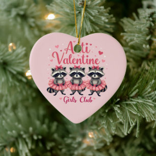 Anti Valentijnsdag Grappige Wasbeer Schattig Kawai Keramisch Ornament