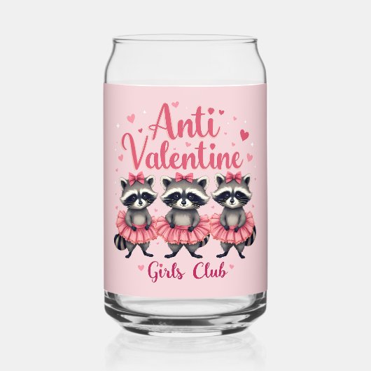 Anti Valentijnsdag Grappige Wasbeer Schattige Kawa Blikvorm Glas (Voorkant)