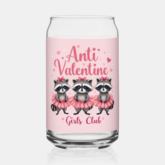 Anti Valentijnsdag Grappige Wasbeer Schattige Kawa Blikvorm Glas (Achterkant)