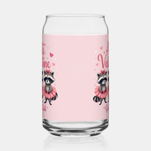 Anti Valentijnsdag Grappige Wasbeer Schattige Kawa Blikvorm Glas (Rechts)