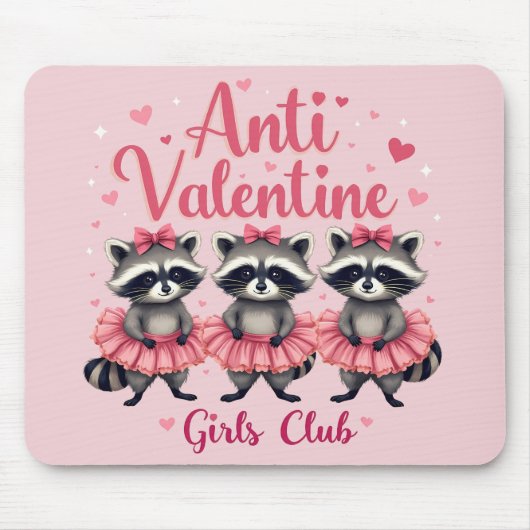 Anti Valentijnsdag Grappige Wasbeer Schattige Kawa Muismat (Voorkant)