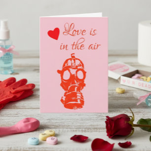 Anti Valentijnsdag Liefde is in de lucht Gas maske Kaart