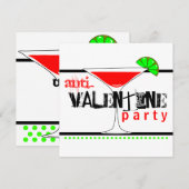 Anti-Valentijnsdag Party Cocktail Martini Kaart (Voorkant / Achterkant)