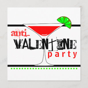 Anti-Valentijnsdag Party Cocktail Martini Kaart