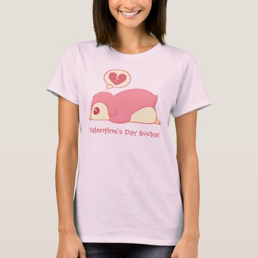 Anti-Valentijnsdag Penguin T-shirt (Voorkant)