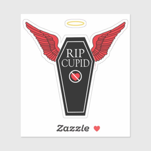 Anti-Valentijnsdag Rust in vrede Cupido Sticker (Vel)