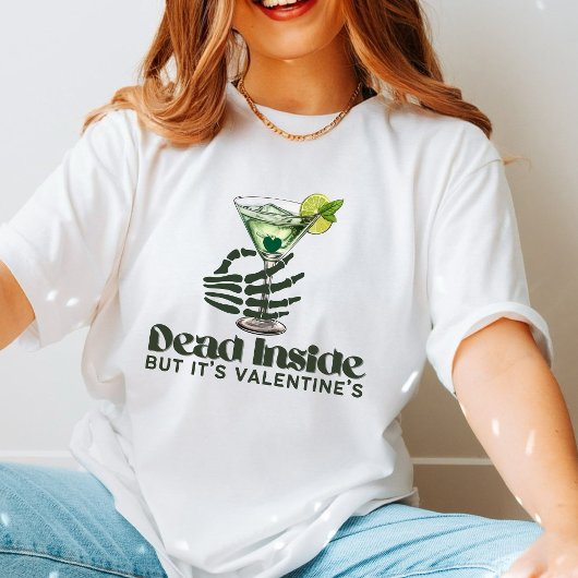 Anti Valentijnsdag Skelet hand Dead Inside T-shirt