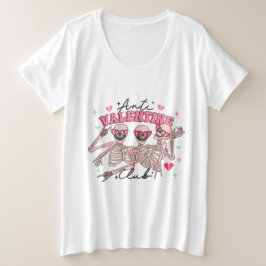 Anti-Valentijnsdag Skelet Womens Grote Maat T-shirt