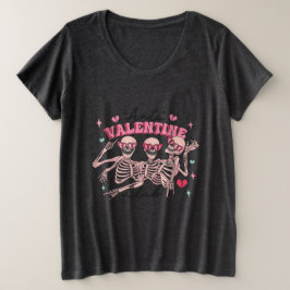 Anti-Valentijnsdag Skelet Womens Grote Maat T-shirt