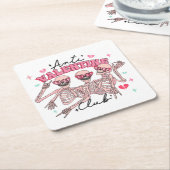 Anti-Valentijnsdag Skeletten Kartonnen Onderzetters (Schuin)