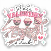 Anti-Valentijnsdag Skeletten Sticker (Voorkant)