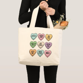 Anti-Valentijnsdag Snoep Harten Canvas tas
