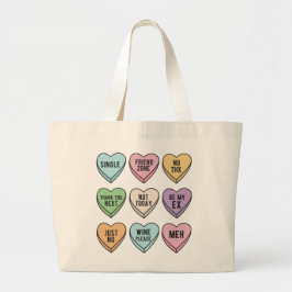 Anti-Valentijnsdag Snoep Harten Canvas tas