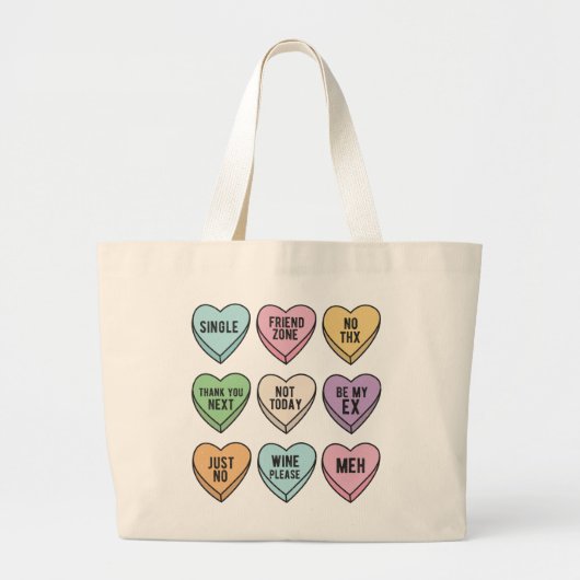 Anti-Valentijnsdag Snoep Harten Canvas tas (Voorkant)