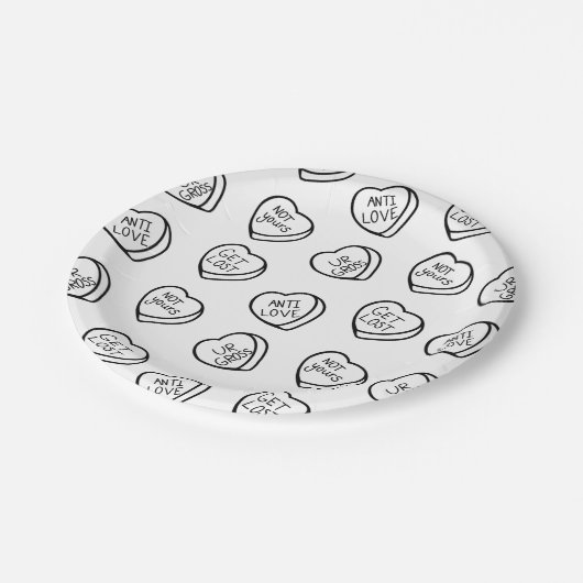 Anti-Valentijnsdag Snoep Hearts Papier Bord (Gekanteld)