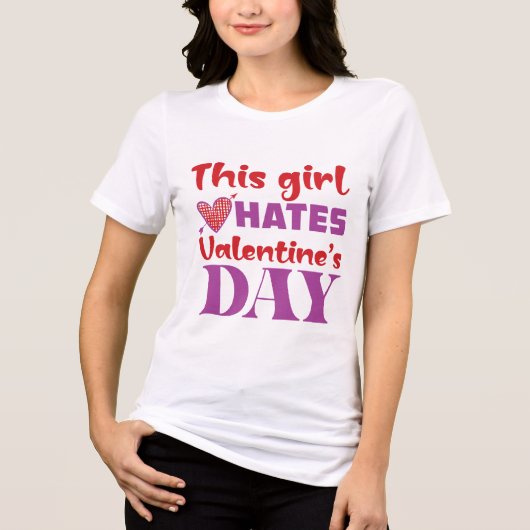 Anti-Valentijnsdag Tri-Blend Shirt (Voorkant)