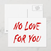 Anti-Valentijnse 'Geen liefde' voor u Feestdagenkaart (Voorkant / Achterkant)