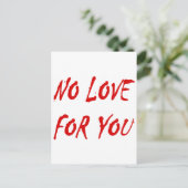 Anti-Valentijnse 'Geen liefde' voor u Feestdagenkaart (Staand voorkant)