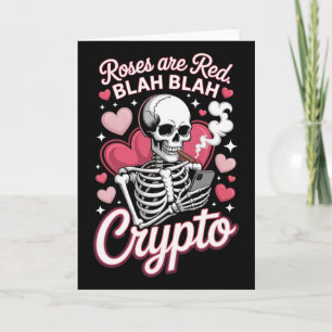 Anti Valentijnsrozen Zijn Rood Blah Crypto Skelet Kaart