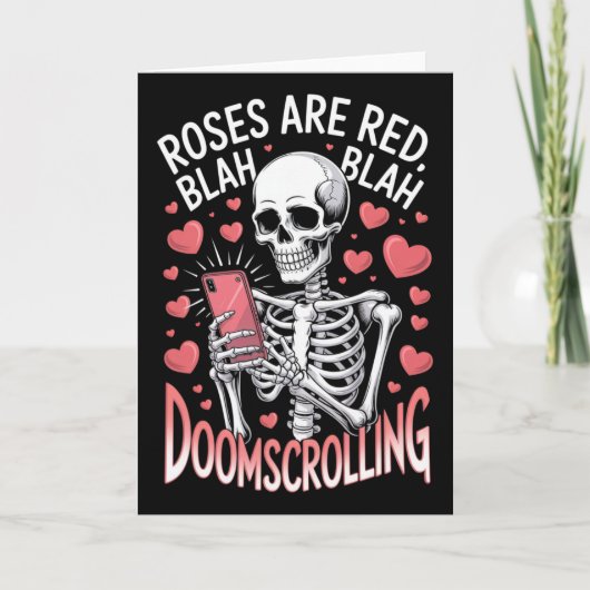 Anti Valentijnsrozen Zijn Rood Blah Doomscrolling Kaart (Voorkant)