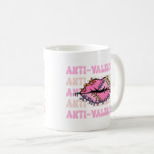 Anti valentine roze lippen koffiemok (Voorkant rechts)